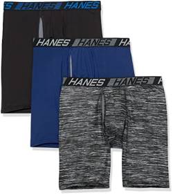 Hanes Total Support Pouch Men's Pack, Anti-Chafing, Moisture-Wicking Underwear with Cooling (Trunks Available), Long Leg Boxer Brief-Assorted, 3X-Large von Hanes