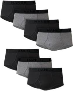 Hanes Ultimate Herren-Slip, ohne Etikett, weich, feuchtigkeitsableitend, ohne Etikett, 7er-Pack, Grau/Schwarz, 7 Stück, X-Large von Hanes