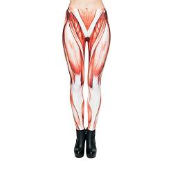 Hanessa Frauen Leggins Bedruckte Leggings Hose Frühling Sommer Kleidung Muskeln Muskel-Gewebe statt Haut L83 Geschenk für Mädchen zu Weihnachten von Hanessa