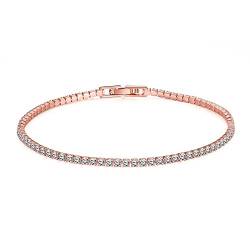 Hanessa Schmuck Arm-Band Arm-Kette goldener Damen-Schmuck Rosè-Gold Vergoldet in Gold mit Strass-Steine Geschenk für die Ehe-Frau/Freundin/Frauen von Hanessa