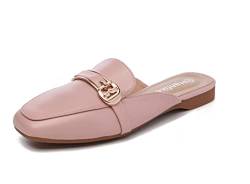 Hanfike Pantoletten Damen Sommer Flach Schnalle Classic Mules HL002 Rosa EU 37 von Hanfike