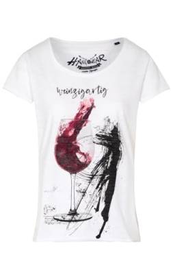 Hangowear Damen T-Shirt WEINZIGARTIG weiß M von Hangowear