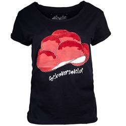 Hangowear T-Shirt Schwarzwald Engel | Bollenhut Shirt | Damen schwarz (L) von Hangowear