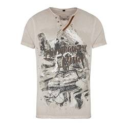 Hangowear Trachtenshirt Silvan beige | Trachten T-Shirt für Herren | Shirt mit Print Bergbauern Buam (XL) von Hangowear