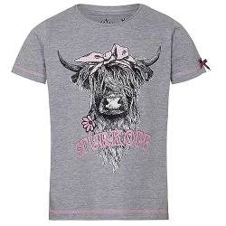 T-Shirt Quentaya Kids grau | Kinder Trachtenshirt mit süßem Print | Sturkopf grau 146 von Hangowear