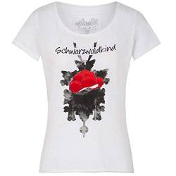 T-Shirt Schwarzwald Kind weiß | Kuckucksuhr Bollenhut Shirt Damen | Oberteil M von Hangowear