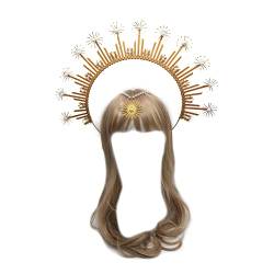 Damen-Stirnband, Haarreif, elegantes Blumen-Stirnband, Damen-Kopfbedeckung, Kirchenkopfschmuck, Vintage-Kronenstück, Kostüm, Stirnband, Party von Hangsu