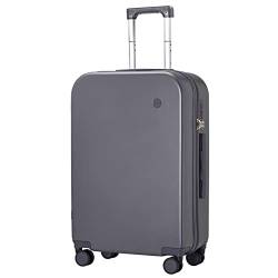 Mixi Koffer-Gepäck mit Spinner-Rädern, Hardside Rollkoffer PC mit Abdeckung & TSA-Schloss, leichtes Reiseetui 16'' 20'' 22'' 24'' 28'' Handgepäck, Felsengrau, 20in carry on von Hanke