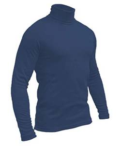 Hann Brooks Herren Ski-/Golf-Poloshirt aus weicher Baumwolle, Rollkragen, Schwarz, Braun, Burgunderrot, Grau, Grün, Marineblau, Weiß, S, M, L, XL, 2XL, 3XL, 4XL Gr. M, marineblau von Hann Brooks