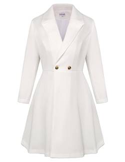 Hanna Nikole Damen Winter Trenchcoat Damen Lang Winter Trenchcoat Damen Beige Herbst Trenchcoat Damen Beige Lang Trenchcoat Damen Beige Wolle Weiß 56 von Hanna Nikole