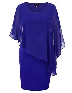 Hanna Nikole Große Größen Abendkleid Batwing Festliche Kleider für Damen Hochzeit Royal Blue S von Hanna Nikole