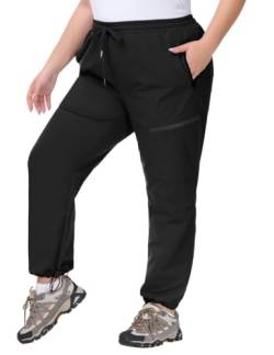 Hanna Nikole Plus Size Outdoor Hose für Damen Bergsteigen Elastische Wasserabweisend Leicht Hiking Pants Schwarz 48 von Hanna Nikole