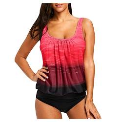 Damen Zweiteiliger Tankini Swimsuit Frauen high Waist Badeanzüge Bademode Damen Surf Shirt Schwimmen Tankin von Hanraz