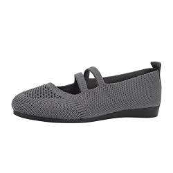 Hanraz Ballerinas Slip On, Stricken Stoffballerinas Flach Damen Schuhe Ballerinas Elegant Sommer Strickschuhe Ballerinas Knit Sportschuhe Flache Schuhe von Hanraz