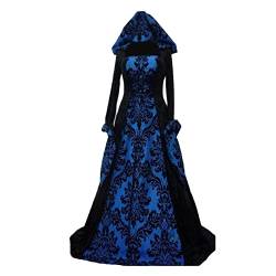 Hanraz Mittelalter Kleid Damen Business Cosplay Kleid Ballkleid Party Renaissance Retro Partykleid Kostüme Cocktailkleid Minikleid Gothic Kleid Bluse Kleid von Hanraz