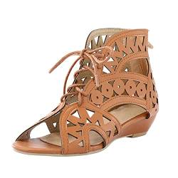 Sandalen Damen Sommer Damenschuhe Sommer Bohemia Flach Sandalen Sandals Rutschfest Bequem von Hanraz