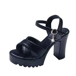 Schnalle Knöchelriemen Bequem Sommerschuhe Damen Sandalen mit Absatz Damen Keilabsatz Sandalen von Hanraz