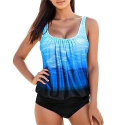 Tankini Damen Bauchweg Badeanzug Große Größen Bademode Set Push Up Tankini Oberteil mit Badeshorts Zweiteiliger Badeanzüge Sommer Strandmode Swimsuit Strand Schwimmanzug Tankini für Mollige von Hanraz