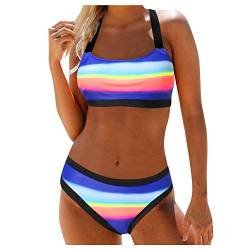 Tankini Set mit Hot Pants Einfarbig Bikini Badeanzug Badeanzug Damen bauchweg Einteiliger Badeanzug,für D bis G Tasse (14-Multicolor, L) von Hanraz