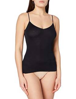 HANRO Cotton Seamless Spaghetti Top,Schwarz (Black 0019),34/36(XS) von Hanro