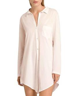 HANRO Damen Cotton Deluxe 1/1 Arm 90 cm Nachthemd, Rosa (Crystal Pink 071334), 40 (Herstellergröße: S) von Hanro