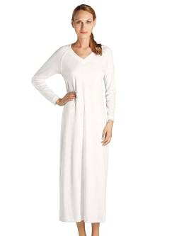 HANRO Damen Nachthemd Pure Essence, Elfenbein (Off White 0102), 46-48 (Herstellergröße: L) von Hanro