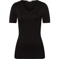 HANRO T-Shirt, V-Ausschnitt, uni, für Damen, schwarz, L von Hanro