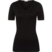 HANRO T-Shirt, V-Ausschnitt, uni, für Damen, schwarz, S von Hanro