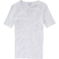 HANRO T-Shirt, V-Ausschnitt, uni, für Damen, weiß, L von Hanro