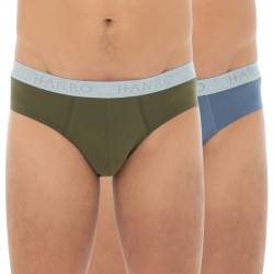 Hanro 2-er Set Slips Blau & Khaki von Hanro