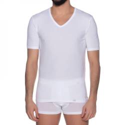 Hanro T-Shirt Weiß mit V-Ausschnitt von Hanro