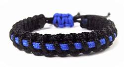 HanseCharms Paracord Typ I Armband-Thin Blue Line-Polizei-Männer, Frauen, Kinder Armband-Verstellbar, 1 cm breit (M= 16-20 cm) von HanseCharms