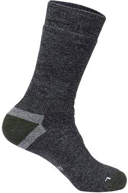 Hanwag Thermo Socke Grau, Merino Freizeitsocken, Größe 39 - 41 - Farbe Asphalt - Dark Green von Hanwag