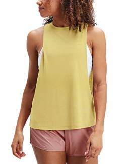 Damen Trainieren Fitness Tanktops Abgeschnitten Ärmellos Fitnessstudio Yoga Betrieb Sportlich Hemden Color Gelb L von Hanyomo