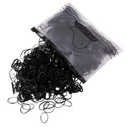 Hanyousheng 1000 Stück Haar Haargummis,Mini Elastische Bänder,Schwarz Gummibänder,Gummi Haarbänder, für Frauen Mädchen Flechten und Tägliche Frisuren von Hanyousheng