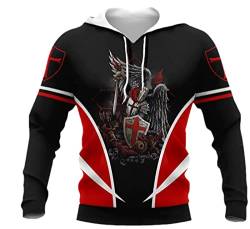 HanzhuoLG Herren Retro Knights Hoodie Sweatshirt Trendiger Sport Hip Hop Pullover Hoodie Farbe2 M von HanzhuoLG