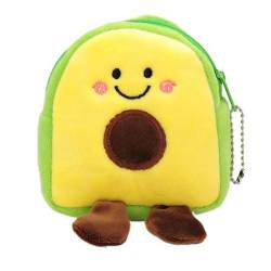 Avocado-Plüsch-Münzen-Taschen-Geldbörse, Multifunktionale Tragbare Cartoon-Frucht-Reißverschlusstasche für Kleine Gegenstände von Haofy