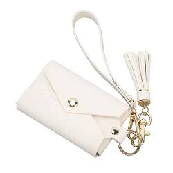 Haofy Bild-Schlüsselanhänger-Tasche, 7,6 cm Große Foto-Aufbewahrung, PU-Druckknopf-Design, Kleine Foto-Taschen für den Außenbereich (White) von Haofy