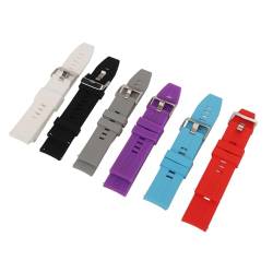 Haofy Smartwatch-Armband, Silikon-Schnellverschluss-Smartwatch-Armband, 6 Stück, für Männer für den Täglichen Gebrauch (Schwarz Weiß Grau Rot Lila Blau) von Haofy