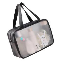 Haofy Transparente, wasserdichte Kosmetiktasche mit Cartoon-Muster und Doppelgriff, Multifunktionale Make-up-Tasche für Schwimm-Toilettenartikel, Gut für Geschäftsreisen, (Black) von Haofy