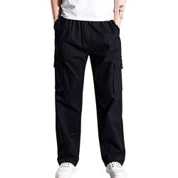 Cargohose Herren Schwarz Slim,Cargo Hosen Männer,Hosen Herren Cargohosen 6XL,Cargohose Herren Freizeithose,Cargohose Herren Stretch Winter von Haohon