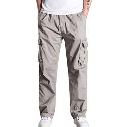 Cargohose Herren Weiß Baggy,Baggy Cargo Hosen Männer Weiß,Hosen Herren Cargohosen Stretch,Freizeithose Herren Cargo,Winter Gefütterte Cargohose Herren von Haohon