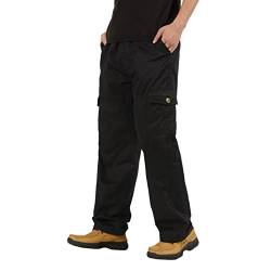 Schwarze Cargohose Herren Baggy,Cargo Hosen Männer Baggy Schwarz,Hosen Herren Cargohosen 6XL,Freizeithose Herren Cargo,Herren Cargohose Winter Stretch Gefüttert von Haohon