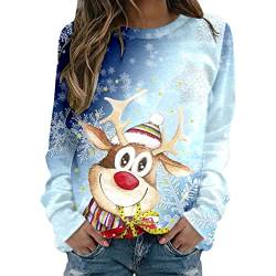 Weihnachtspullover Damen WeiÃŸ Weihnachten Pullover Katze Alkohol Weihnachspullis XXL mit Glitzer Fleece Christmas Sweater Damen Weihnachts Tshirt Sweatshirt Xmas Pulli Shirt Weihnachts Hoodie von Haohon