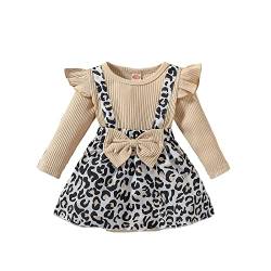 Haokaini Baby Mädchen Kleidung Neugeborene Strampler Kleid Lange Rüschen Ärmel Outfits Floral Strapse Rock Overall Kleinkind Jumpsuit Set von Haokaini