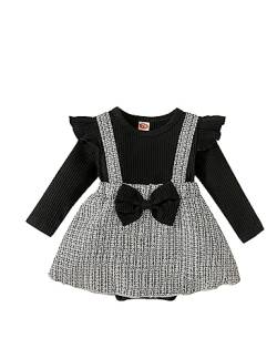 Haokaini Baby Mädchen Kleidung Neugeborene Strampler Kleid Lange Rüschen Ärmel Outfits Floral Strapse Rock Overall Kleinkind Jumpsuit Set von Haokaini