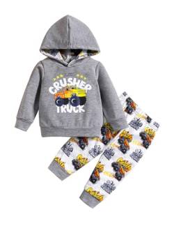 Haokaini Kleinkind Baby Jungen Dinosaurier Outfits Langarm Kapuzenpullover Sweatshirt Oberteile Hosen 2Pcs Kleidung Sets Herbst Winter für 1-5Y von Haokaini