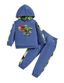 Haokaini Kleinkind Baby Jungen Dinosaurier Outfits Langarm Kapuzenpullover Sweatshirt Oberteile Hosen 2Pcs Kleidung Sets Herbst Winter für 1-5Y von Haokaini