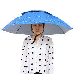 Haokaini Regenschirmhut 37. 4-Zoll-Durchmesser Angeln Camping Sonne Regen Kopfbedeckung Kappe Outdoor Faltbare Zweilagige UV-Beständige Regenschirmhut zum Gehen Angeln von Haokaini