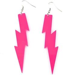 Frauen Acrylhyperknochen Langer Ohrring Für Die 80er -jahre -party Oder Retro -kostümparty Pink von Haowul